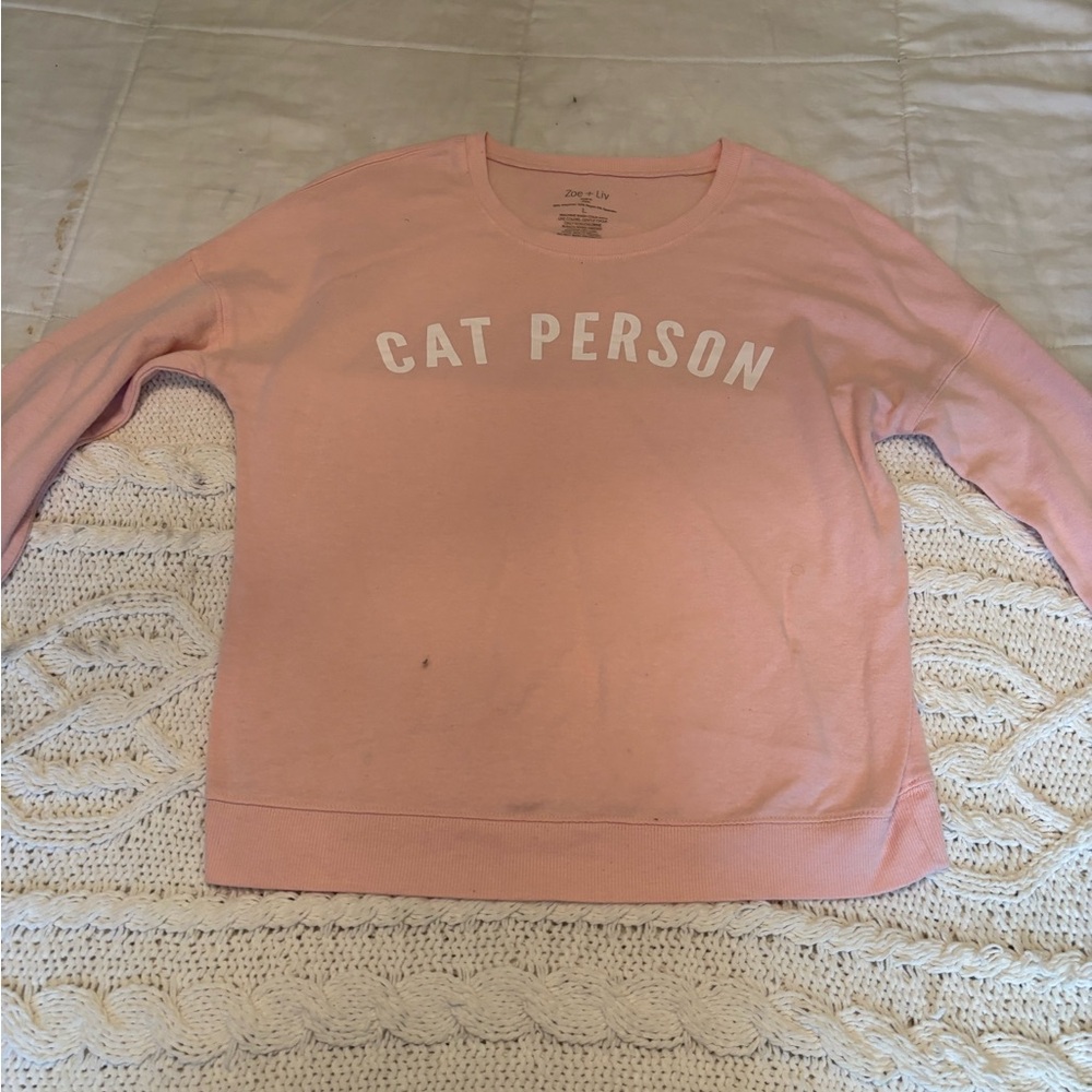 Cat Person Pink Sweatshirt